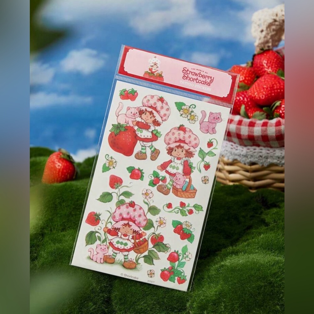 Strawberry Shortcake Cute Cartoon Character Temporary Tattoos 323